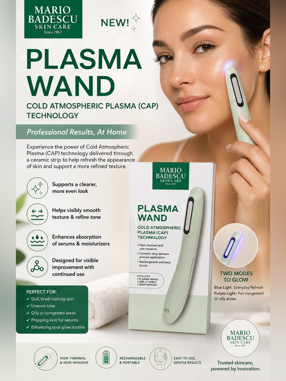 Mario Badescu Plasma Wand - Light Green